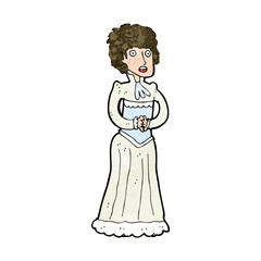 cartoon shocked victorian woman