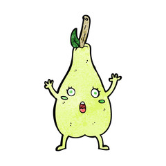 cartoon frightened pear