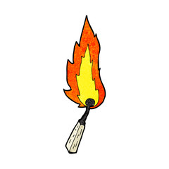 cartoon burning match