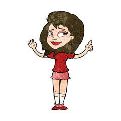 cartoon woman with idea