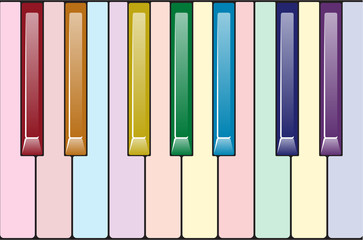 Obraz premium Rainbow piano keyboard