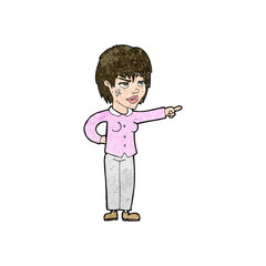 cartoon woman pointing