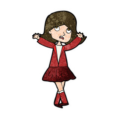 cartoon unhappy girl