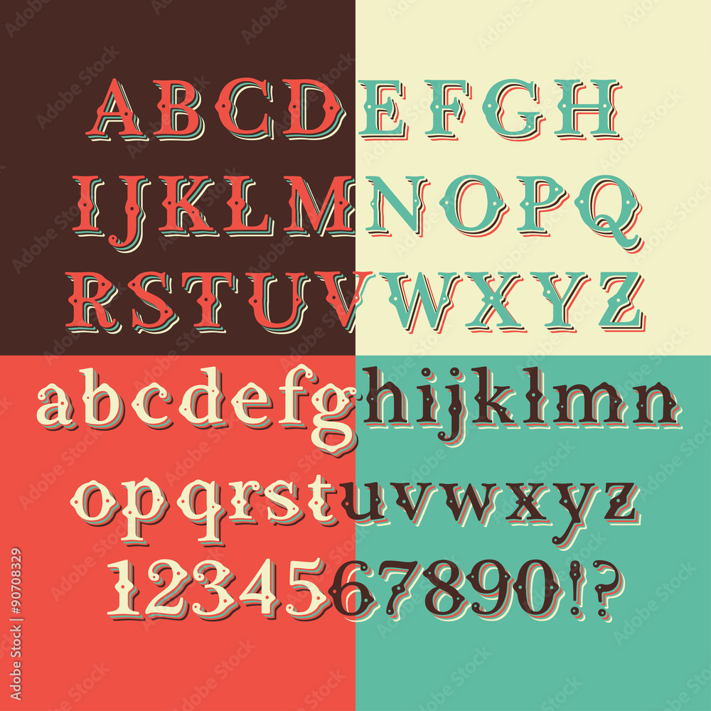 Poster retro color font