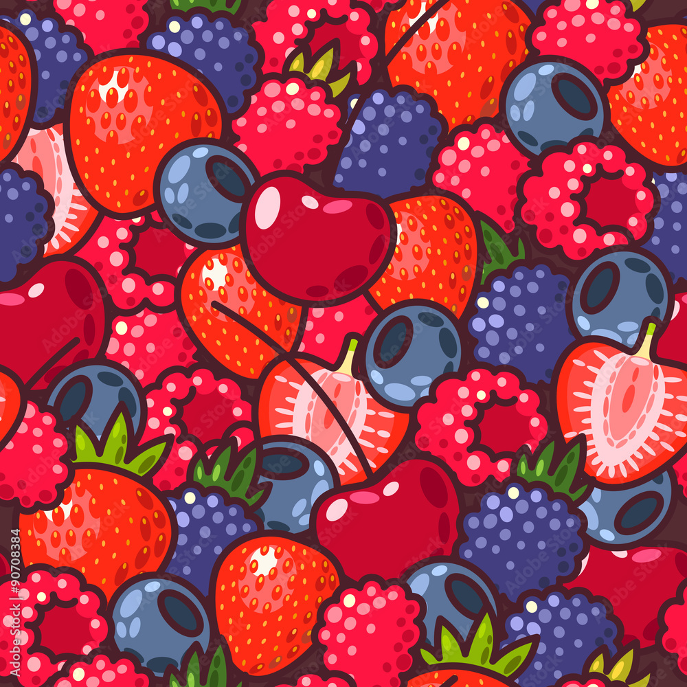 Poster Seamless berries