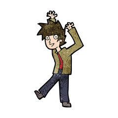 cartoon excited boy