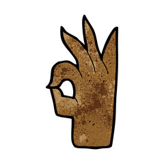 cartoon okay hand gesture