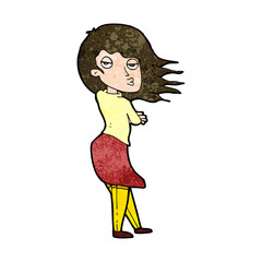 cartoon woman making photo face