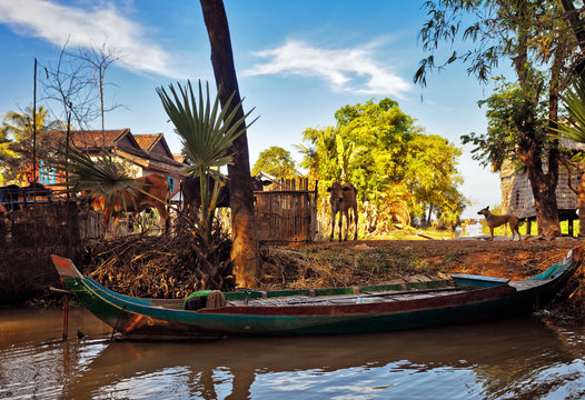 Some boats in the lake