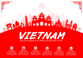 Vietnam Travel Landmarks. - 90708594