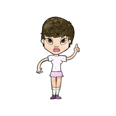 cartoon girl with idea