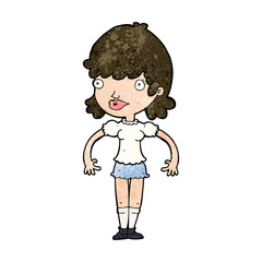 cartoon happy woman