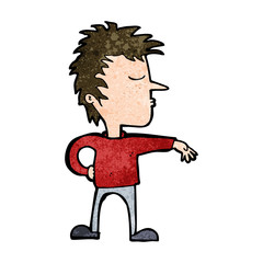 cartoon man making camp gesture