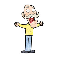 cartoon stressed old man