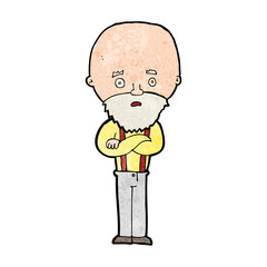 cartoon worried old man