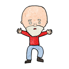 cartoon panicking old man
