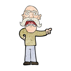 cartoon angry old man