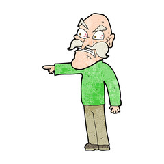 cartoon furious old man