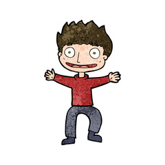 cartoon grinning boy