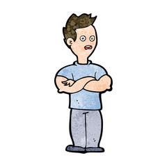 cartoon man with crossed arms
