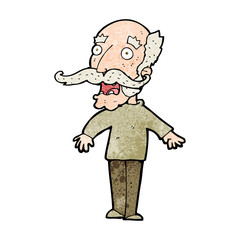 cartoon old man gasping in surprise
