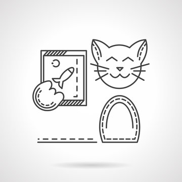 Cat with phone line vector icon