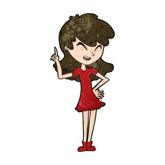 cartoon girl making point