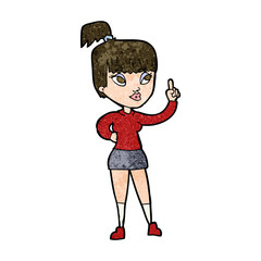 cartoon attractive girl with idea