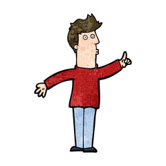 cartoon man advising caution