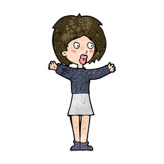 cartoon worried woman