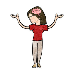 cartoon intelligent woman