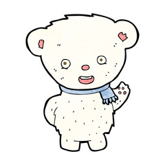 cartoon polar bear waving
