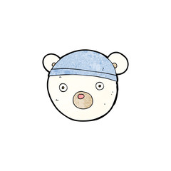 cartoon polar bear cub wearing hat