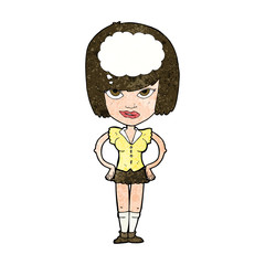 cartoon woman thinking