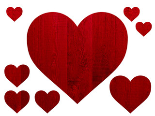 Wood, red heart © photoidea