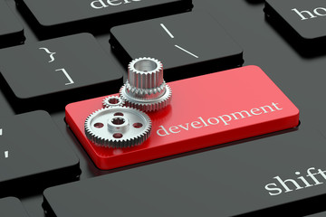 Development concept on keyboard button