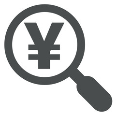 Obraz premium Icono aislado busqueda yen gris