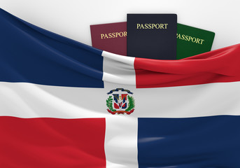 Travel and tourism in the Dominican Republic, with assorted passports