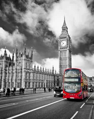 Cercles muraux Bus rouge de Londres Chambres du Parlement