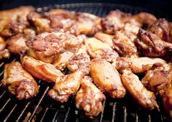 Foto op Canvas BBQ chicken wings © Stuart Monk