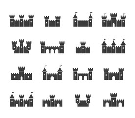 Castle icons set.