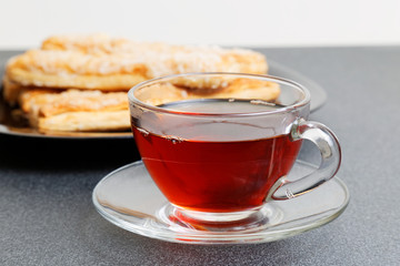 Cup of tea and puff pastry