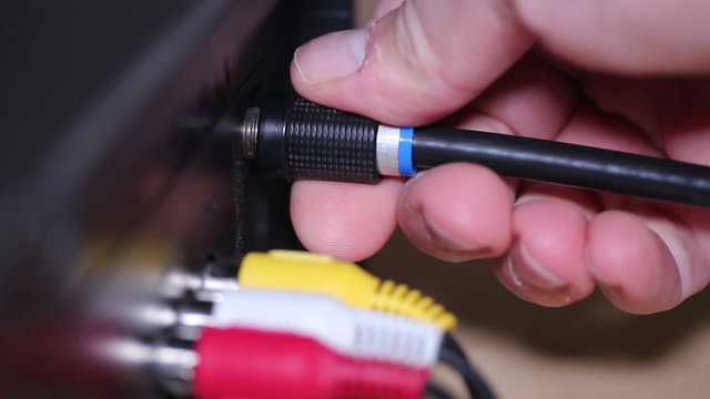 Coaxial Cable Install Closeup Detail
