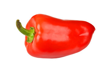 Fresh sweet red pepper, isolated on white background