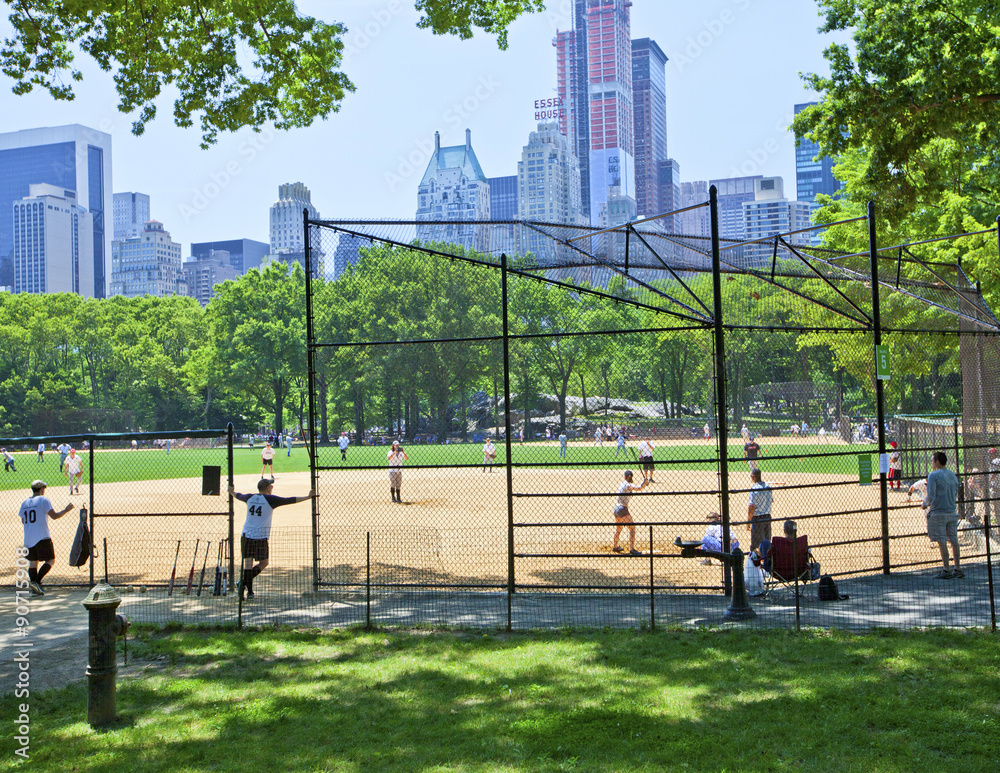 Wall mural central park baseball