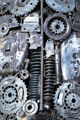 Engine's details. Abstract background.