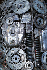 Engine's details. Abstract background.