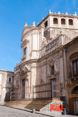 Fototapeta na wymiar The baroque church of San Giuliano in the city center of Catania