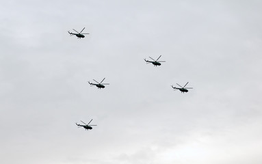 Fototapeta na wymiar group helicopters