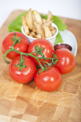 Tomatoes and fries